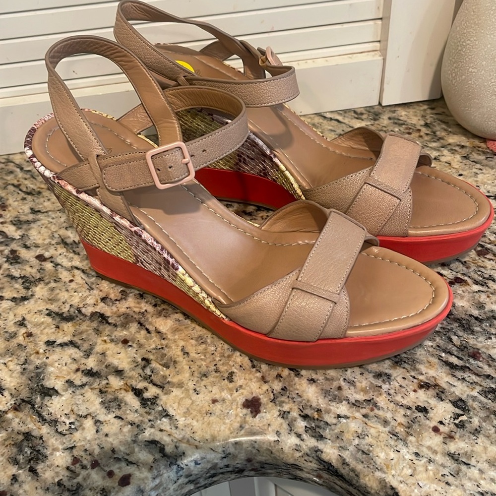 Cole Haan Paley Wedge Sandal Sandstone NWT